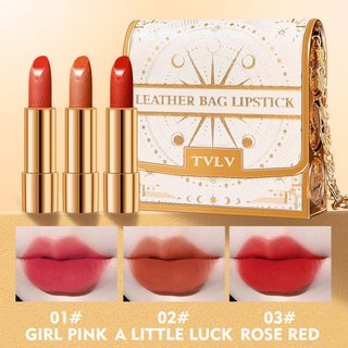 Son Thỏi TVLV Leather Bag Lipstick – 3 Màu Thời Thượng (Hồng Girl Pink, Cam A Little Luck, Đỏ Rose Red)