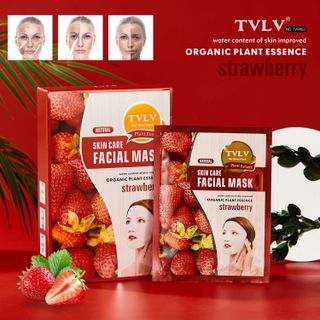 Mặt nạ TVLV Dâu Tây hộp 10 miếng – Dưỡng ẩm, cấp nước, làm sáng và phục hồi da