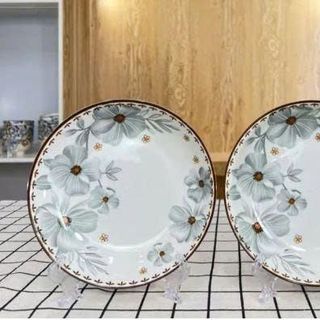 ĐĨA SỨ ẢO HOA DỪA NÂU SIZE 6 (15CM)