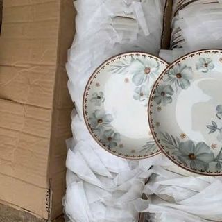 ĐĨA SỨ ẢO HOA DỪA NÂU SIZE 6 (15CM)