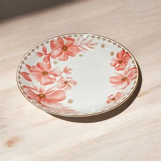 ĐĨA SỨ ẢO HOA DỪA HỒNG SIZE 9 (22CM)