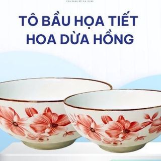 TÔ SỨ BẦU HOA DỪA HỒNG SIZE 6 (15CM)