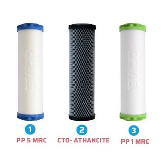 Bộ 3 lõi lọc nước 1,2,3 chính hãng OEM cấu hình PP-CTO-OCB Loại 1 - Than hoạt tính gáo dừa