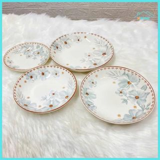 SET 10 ĐĨA SỨ HOA DỪA NÂU ĐĨA MẮM