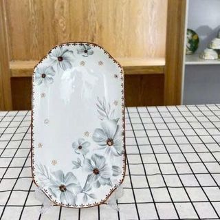 ĐĨA SỨ XOÀI 27CM HOA DỪA NÂU CAO CẤP