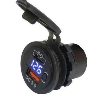Bộ sạc điện thoại trên xe máy kểu 2, qc3.0, usb + typec