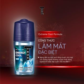 Lăn Khử Mùi Nam TROS ENERGY COOL Kiểm Soát Mùi, Mát Lạnh Sảng Khoái, Hương Thơm Tươi Mát Phù Hợp Dùng Hàng Ngày