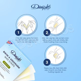 Miếng wax lông bikini và nách Dimples dành cho da nhạy cảm hộp 20 miếng không gây kích ứng