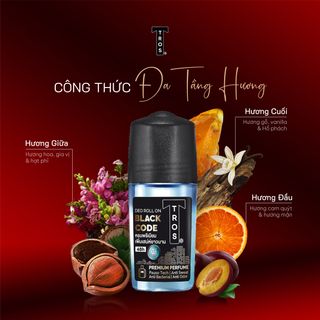 Lăn Khử Mùi Nam TROS BLACK CODE Hương Nước Hoa Sang Trọng, Lịch Lãm, Chống Ố Vàng Áo Lưu Hương Suốt 48h