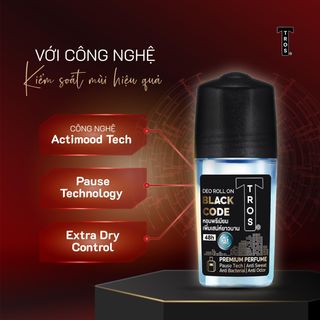 Lăn Khử Mùi Nam TROS BLACK CODE Hương Nước Hoa Sang Trọng, Lịch Lãm, Chống Ố Vàng Áo Lưu Hương Suốt 48h