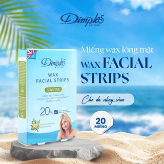 Miếng wax lông mặt Dimples cho da nhạy cảm hộp 20 miếng loại bỏ lông mép cằm má không gây kích ứng
