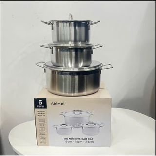 Bộ 3 nồi inox Shimei 16/18/24cm ( Thùng 20 )