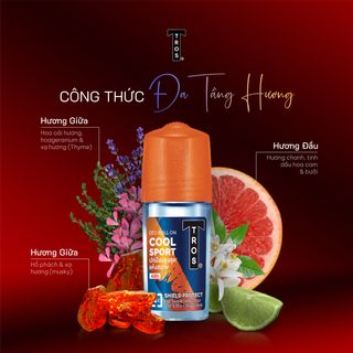 Lăn Khử Mùi TROS COOL SPORT DEO ROLL ON Khử Mùi Hiệu Quả, Khô Thoáng, Hương Thể Thao Năng Động