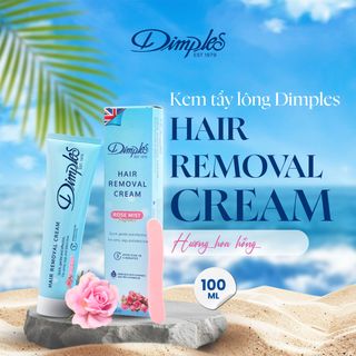 Kem tẩy lông Dimples hương hoa hồng 100ml dùng cho chân tay nách vùng kín bikini không đau an toàn cho da nhạy cảm