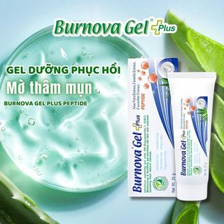 Gel thoa dưỡng ẩm mờ thâm mụn Burnova Gel Plus Peptide giúp giảm tình trạng viêm đỏ, kích thích tái tạo da tuýp 25g
