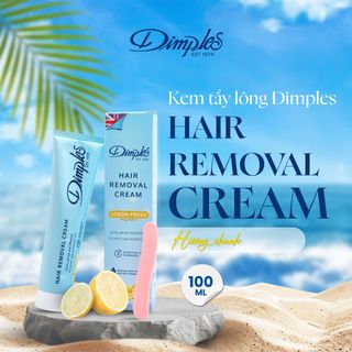 Kem tẩy lông Dimples hương chanh dùng cho chân tay nách vùng kín bikini không đau an toàn cho da nhạy cảm 100ml