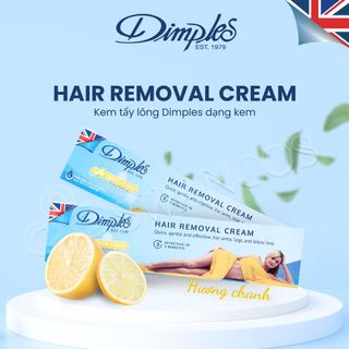 Kem tẩy lông Dimples hương chanh dùng cho chân tay nách vùng kín bikini không đau an toàn cho da nhạy cảm 100ml