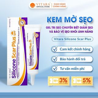 Kem Mờ Sẹo Vitara Silicone Scar Plus 9g Có Chống Nắng SPF15 - Giảm Sẹo Lồi, Sẹo Thâm Lâu Năm, Sẹo Rỗ Sau Mụn