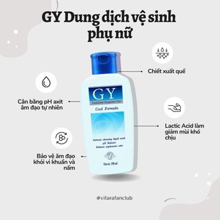 Dung dịch vệ sinh phụ nữ GYNO FEMININE HYGIENIC GEL khử mùi ngăn ngừa nấm vi khuẩn cân bằng pH 190ml Thái Lan