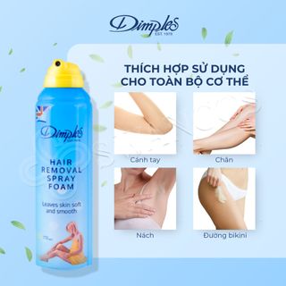 Bọt tẩy lông Dimples hương chanh dạng bọt dùng cho chân tay nách không gây kích ứng