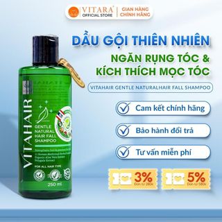 Dầu gội thiên nhiên VitaHair Gentle Natural Hair Fall Shampoo giảm rụng tóc phục hồi tóc hư tổn, giúp tóc mềm mượt 250ml
