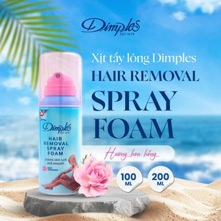 Bọt tẩy lông Dimples hương hoa hồng dạng bọt dùng cho chân tay nách không gây kích ứng