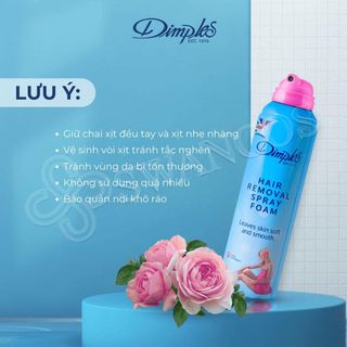 Bọt tẩy lông Dimples hương hoa hồng dạng bọt dùng cho chân tay nách không gây kích ứng