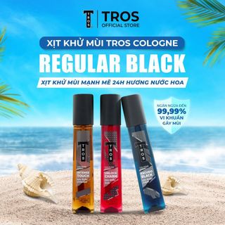 Body Mist Xịt Khử Mùi Nước Hoa Nam TROS Regular Black Cologne Hương Nam Tính, Mạnh Mẽ, Quyến Rũ 24h 100ml