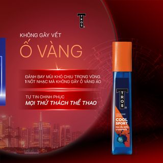 Body Mist Xịt Khử Mùi Toàn Thân TROS Cool Sport Cologne Hương Nước Hoa Nam Mạnh Mẽ 24h Hương Nam Tính Quyến Rũ 100ml