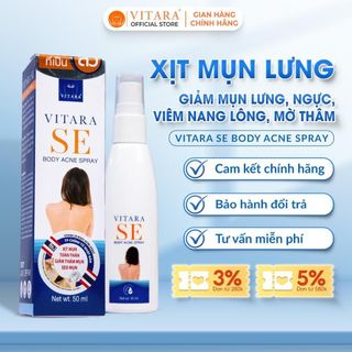Xịt mụn lưng Vitara SE Body Acne Spray giảm mụn lưng, ngực, viêm nang lông giảm mụn mờ thâm sáng da 50ml chính hãng Thái