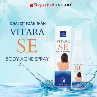Xịt mụn lưng Vitara SE Body Acne Spray giảm mụn lưng, ngực, viêm nang lông giảm mụn mờ thâm sáng da 50ml chính hãng Thái