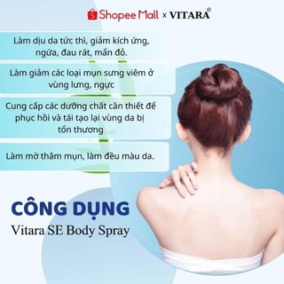 Xịt mụn lưng Vitara SE Body Acne Spray giảm mụn lưng, ngực, viêm nang lông giảm mụn mờ thâm sáng da 50ml chính hãng Thái