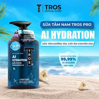 Sữa Tắm Nam TROS AI Hydration Nuôi Dưỡng Da Mềm Mịn Thành Phần Peptide Dưỡng Ẩm Chuyên Sâu Shower Gel 450ml