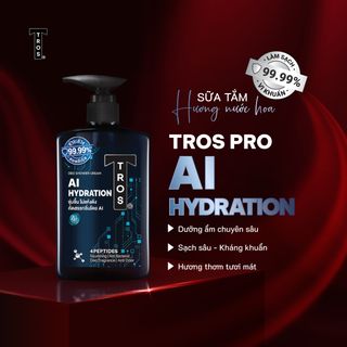 Sữa Tắm Nam TROS AI Hydration Nuôi Dưỡng Da Mềm Mịn Thành Phần Peptide Dưỡng Ẩm Chuyên Sâu Shower Gel 450ml