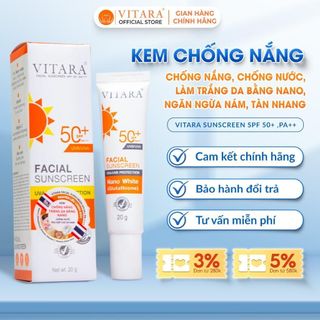 Kem chống nắng Vitara Facial Sunscreen SPF50 PA++ chống nước, làm trắng da, ngăn ngừa cho nám, tàn nhang 20g