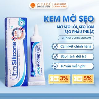Kem mờ sẹo Vitara Ultra Silicone mờ sẹo lồi, sẹo phẩu thuật, sẹo lõm 9g