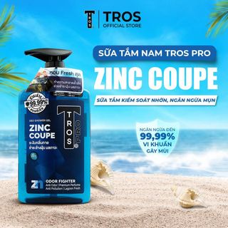 Sữa Tắm Nam TROS ZinC Coupe Shower Gel Kiểm Soát Nhờn, Sạch Sâu Lỗ Chân Lông, Loại Bỏ Bụi Bẩn, Ngăn Ngừa Mụn 450ml