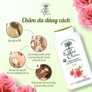 Sữa tắm dưỡng ẩm Cỏ Roi Ngựa & Chanh Le Petit Olivier Pháp 500ml - Sảng khoái, giảm stress, thơm lâu