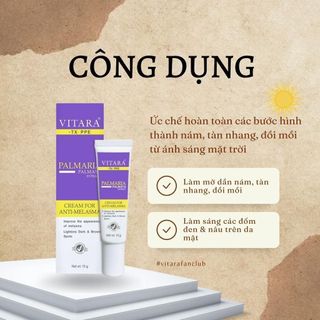 Kem thoa nám tàn nhang đồi mồi Vitara - TX PPE ngăn ngừa và giảm nám, tàn nhang, đồi mồi mới xuất hiện trên mặt 15g