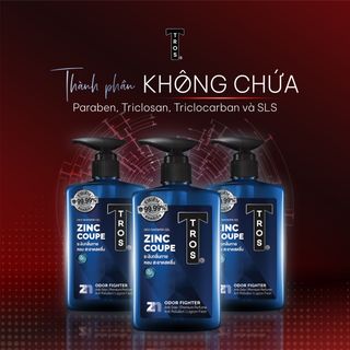 Sữa Tắm Nam TROS ZinC Coupe Shower Gel Kiểm Soát Nhờn, Sạch Sâu Lỗ Chân Lông, Loại Bỏ Bụi Bẩn, Ngăn Ngừa Mụn 450ml