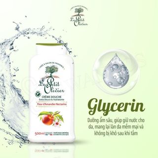Sữa tắm Hạnh Nhân & Đào Le Petit Olivier Pháp 500ml - 100% Tự Nhiên, Dưỡng ẩm, làm dịu da nhạy cảm, thơm lâu