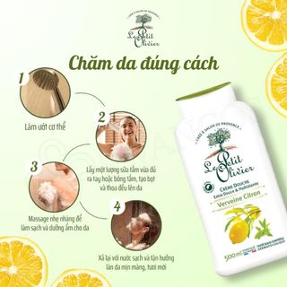 Sữa tắm Dưỡng ẩm Hương Chanh & Cỏ Roi NgựaLe Petit Olivier Pháp 500ml Thiên Nhiên, giảm stress, thơm lâu
