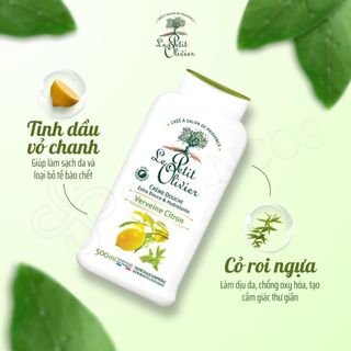 Sữa tắm Dưỡng ẩm Hương Chanh & Cỏ Roi NgựaLe Petit Olivier Pháp 500ml Thiên Nhiên, giảm stress, thơm lâu
