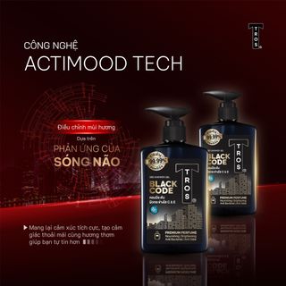 Sữa tắm Nam Hương Nước Hoa TROS BLACK CODE Shower Gel dưỡng ẩm, sáng da ngăn mùi diệt khuẩn, sạch sâu 450ml
