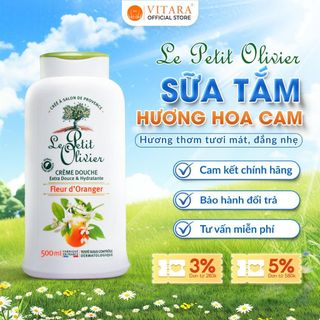 Sữa Tắm Thiên Nhiên Le Petit Olivier Hoa Cam Thơm Lâu, Dưỡng Ẩm Dịu Nhẹ, Tinh Chất Thiên Nhiên Dành Cho Nữ 500ml