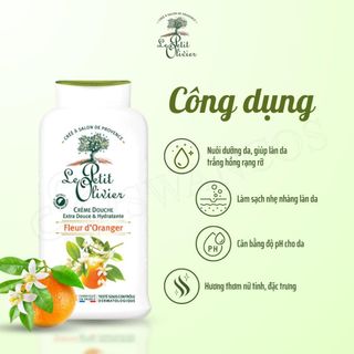 Sữa Tắm Thiên Nhiên Le Petit Olivier Hoa Cam Thơm Lâu, Dưỡng Ẩm Dịu Nhẹ, Tinh Chất Thiên Nhiên Dành Cho Nữ 500ml