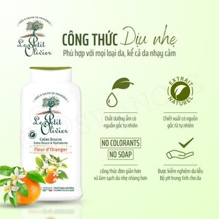 Sữa Tắm Thiên Nhiên Le Petit Olivier Hoa Cam Thơm Lâu, Dưỡng Ẩm Dịu Nhẹ, Tinh Chất Thiên Nhiên Dành Cho Nữ 500ml