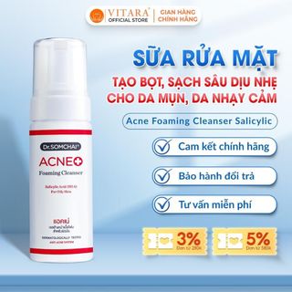 Sữa Rửa Mặt Tạo Bọt Acne Foaming Cleanser Salicylic DR. SOMCHAI Sạch Sâu Dịu Nhẹ Cho Da Mụn, Da Nhạy Cảm 150ml