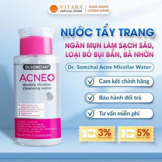 Nước tẩy trang ngăn mụn Dr. Somchai Acne Micellar Water làm sạch sâu, loại bỏ bụi bẩn, bã nhờn220ml