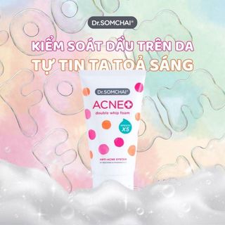 Foam rửa mặt Dr. Somchai Acne Double Whip Foam sạch sâu, ngăn mụn, loại bỏ bụi bẩn và dầu nhờn 100g